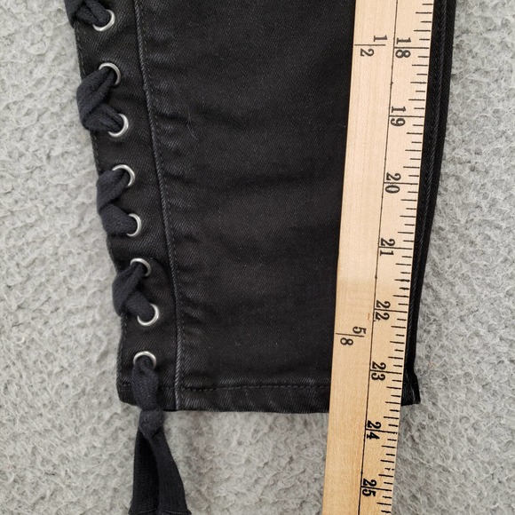 GAP Jeans Womens 24P‎ Petite Black Curvy Trye Skinny Corset Ankle Distressed - Picture 10 of 13